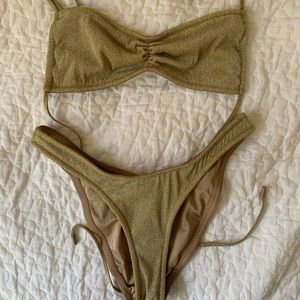 Gold Triangl Bikini Set - size small - never worn